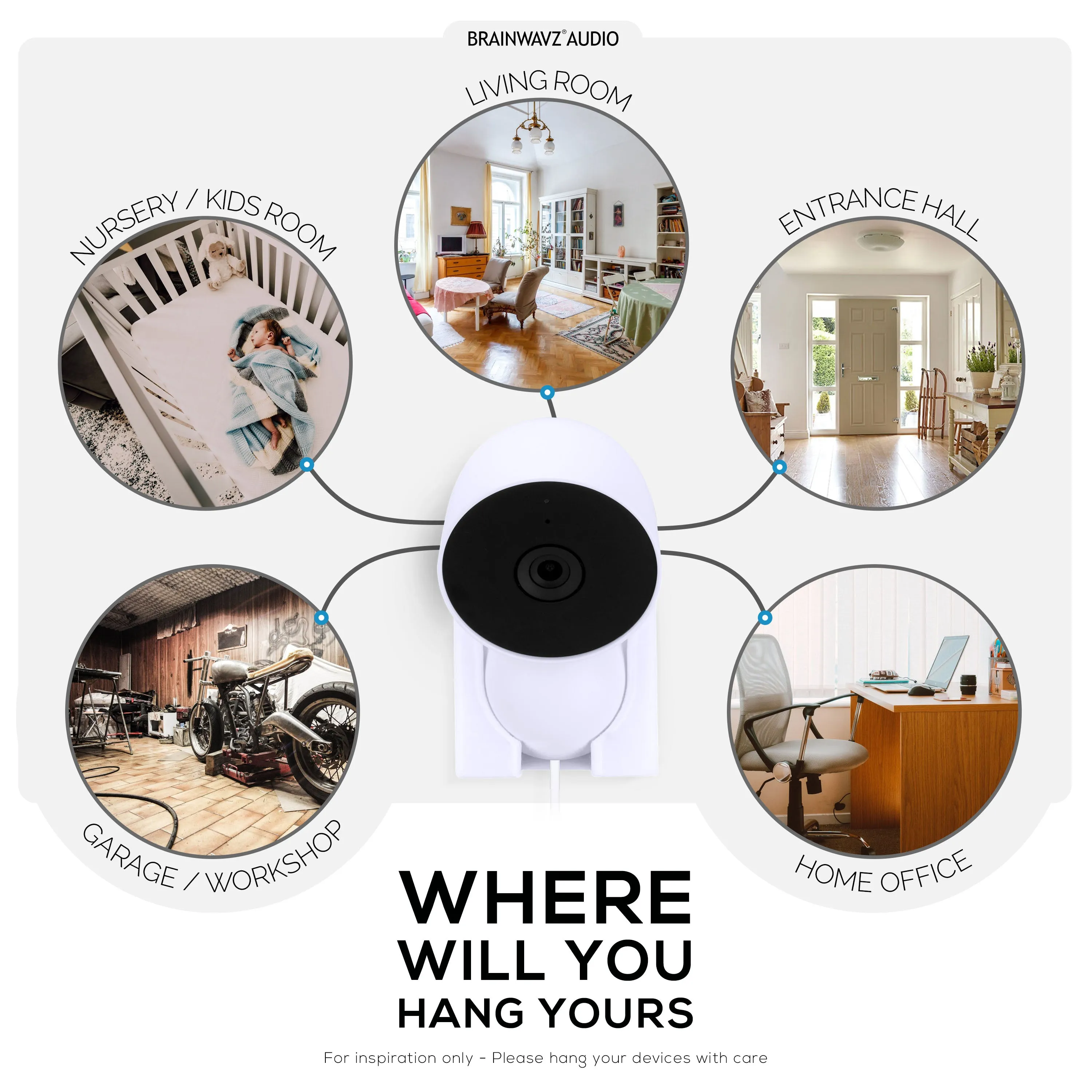 Wall Mount For Google Nest WIRED 2nd Generation Security Camera - Adhesive & Screw-In, Easy Slot-In design