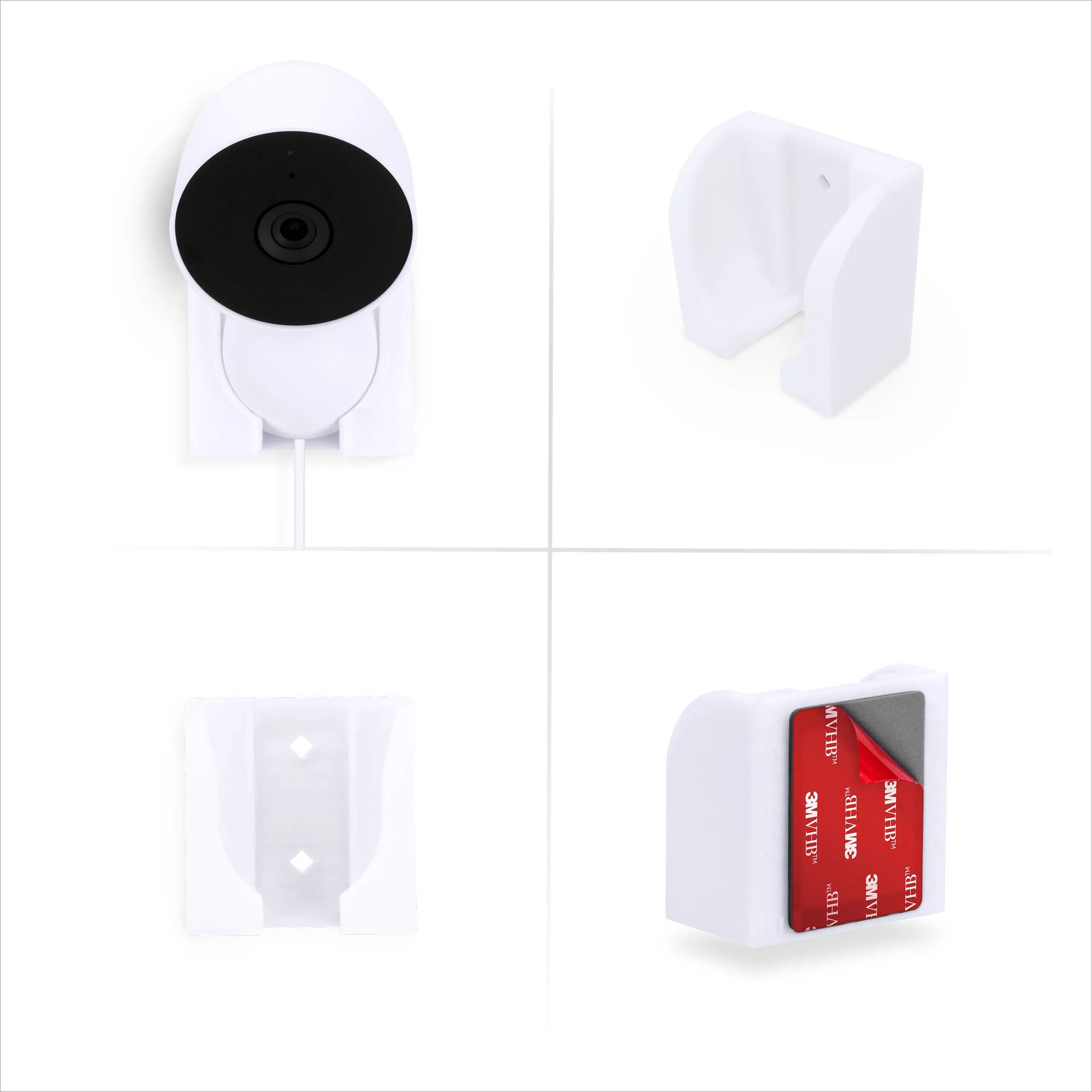 Wall Mount For Google Nest WIRED 2nd Generation Security Camera - Adhesive & Screw-In, Easy Slot-In design