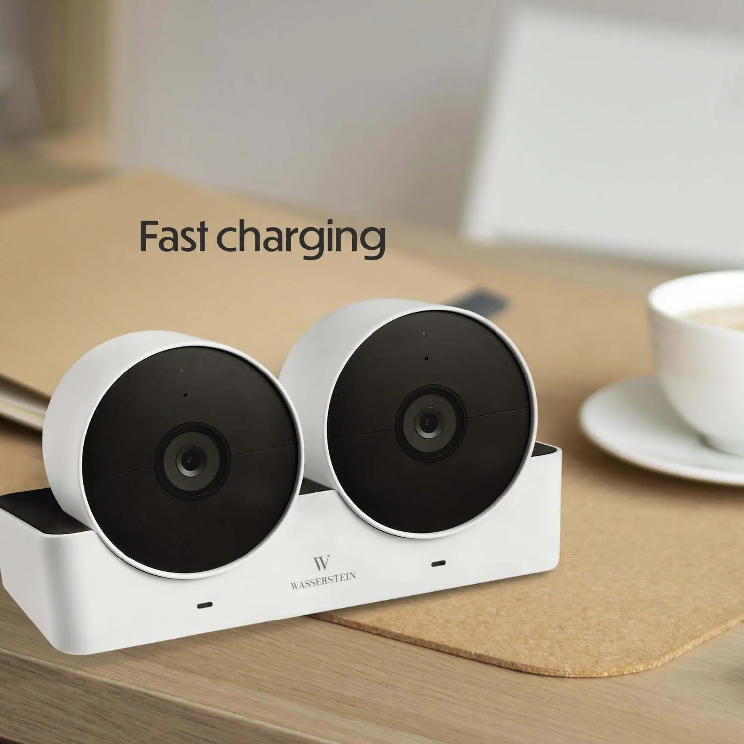 Wasserstein Charging Station for Google Nest Cam (battery) | Made for Google | Dual Charging Slots