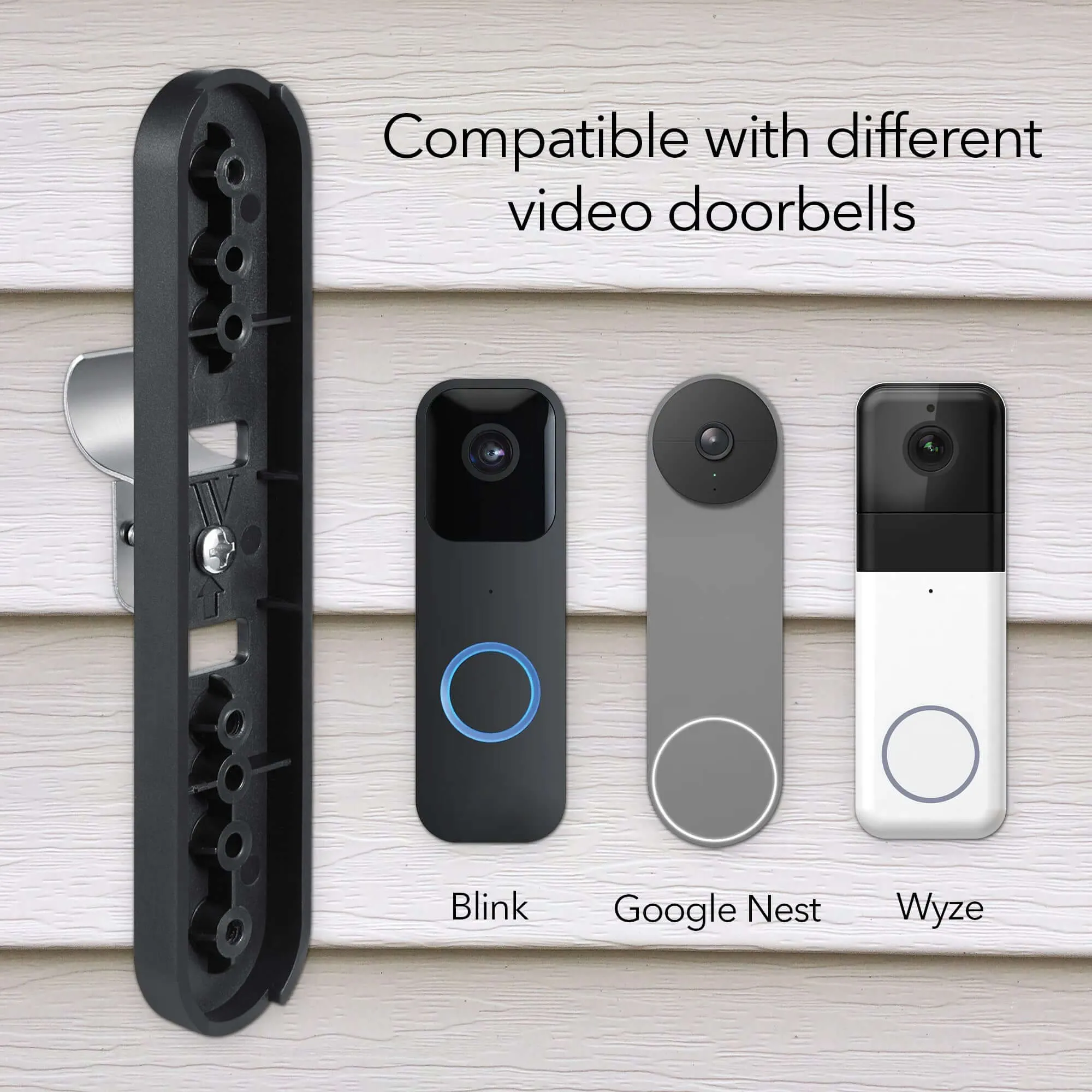 Wasserstein Vinyl Sliding Doorbell Mount for Google Nest, Wyze, & Blink Video Doorbell