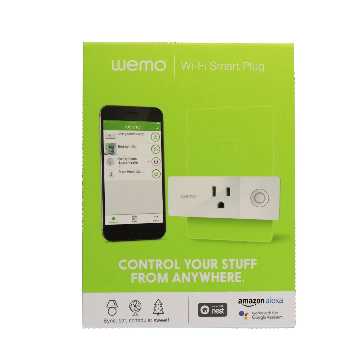 Wemo Mini Smart Plug, Wi-Fi Enabled,for Nest, Amazon Alexa, and Google Assistant